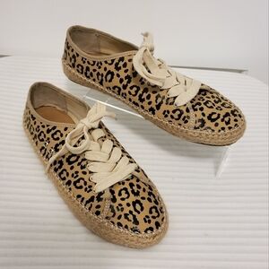 EMU Australia Agonis Leopard Print Sneaker Flats, Size 9, Laceup Ret. $80